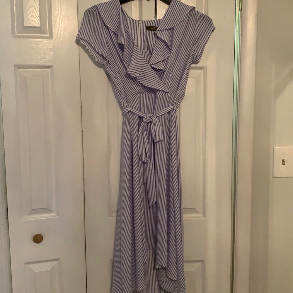 Melonie high low stripe dress